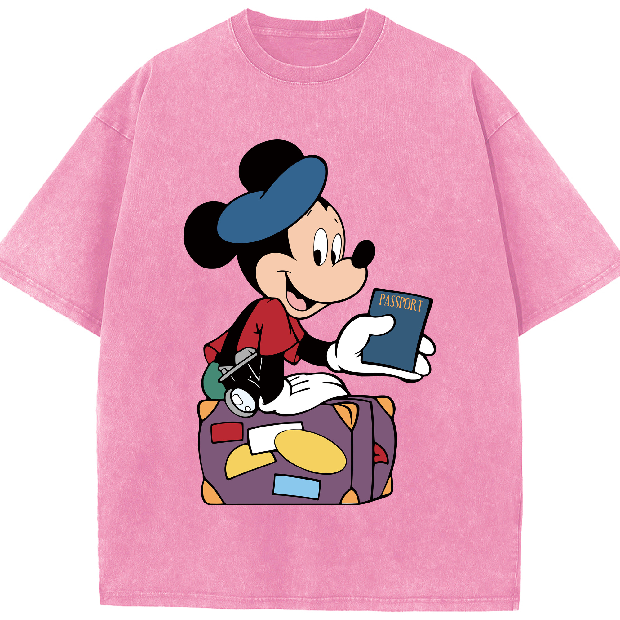 （画像用） ミッキーマウス Mickey Mouse 綿100% ヴィンテージ風 半袖Tシャツ（フロントプリント）